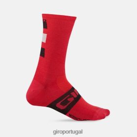 Capacetes Giro Mtb - Giro meia sazonal de lã merino unissex 6HPV88903 vermelho escuro/preto/cinza