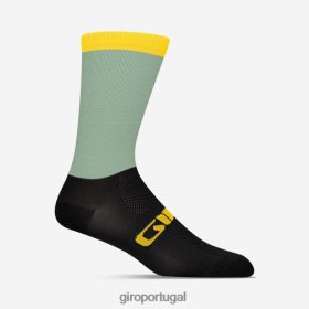 Giro Portugal - Giro meia de cintura alta comp racer unissex 6HPV88793 sardinha verde cinza