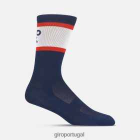 Giro Portugal - Giro meia de cintura alta comp racer unissex 6HPV88796 meia-noite retrô