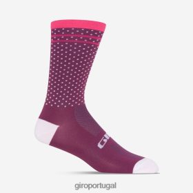 Giro Portugal - Giro meia de cintura alta comp racer unissex 6HPV88799 ouriço/rua rosa