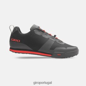Sapatos Giro Btt - Giro sapato rastreador fastlace homens 6HPV8823 preto/vermelho brilhante